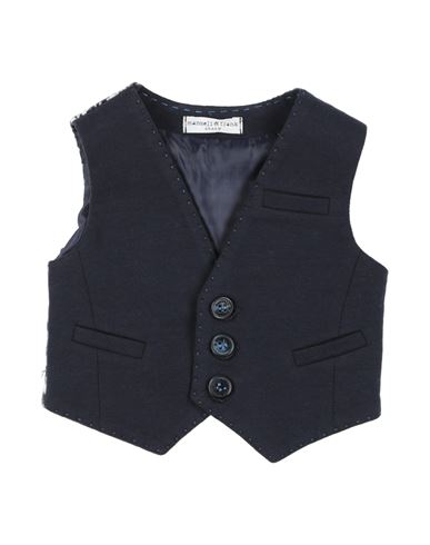 Manuell & Frank Newborn Boy Tailored Vest Navy Size 3 Cotton, Elastane In Navy Blue