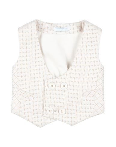 MANUELL & FRANK MANUELL & FRANK NEWBORN BOY TAILORED VEST WHITE SIZE 3 POLYESTER, RECYCLED POLYESTER, RECYCLED VISCO 