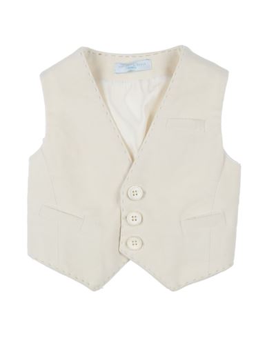 Manuell & Frank Newborn Boy Tailored Vest Cream Size 3 Cotton, Elastane In White