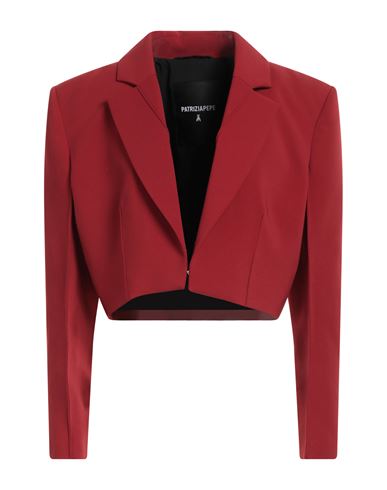 PATRIZIA PEPE PATRIZIA PEPE WOMAN BLAZER BRICK SIZE 8 POLYESTER, ELASTANE 
