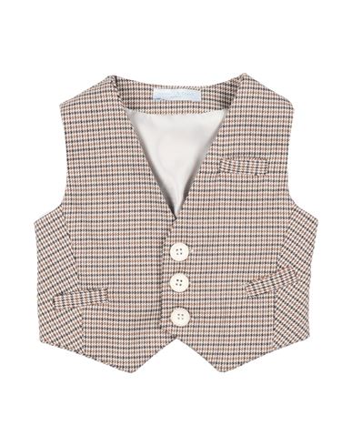MANUELL & FRANK MANUELL & FRANK NEWBORN BOY TAILORED VEST MUSTARD SIZE 3 POLYESTER, VISCOSE, ELASTANE 