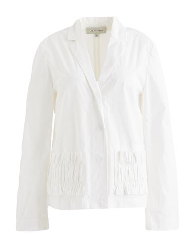 Shop Lee Mathews Woman Blazer White Size 2 Cotton