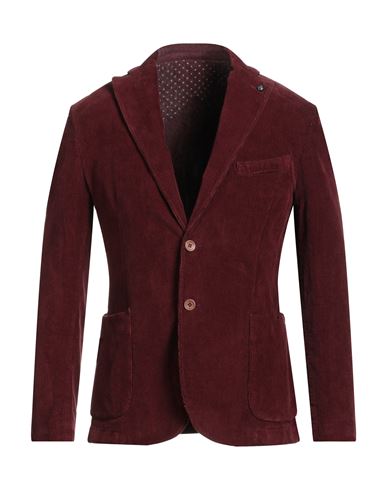 Barbati Man Blazer Burgundy Size 38 Cotton, Elastane In Red