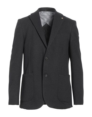 Barbati Man Blazer Steel Grey Size 42 Polyester, Cotton, Elastane In Gray