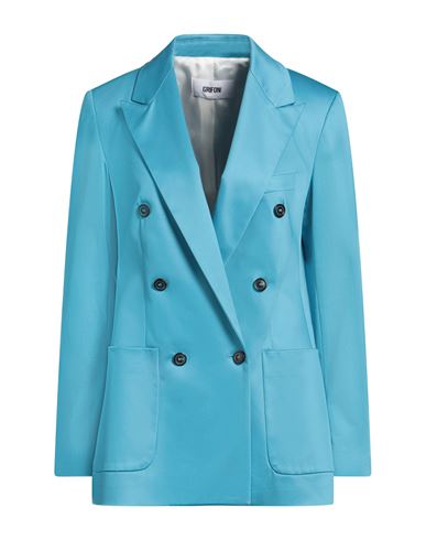 Grifoni Woman Blazer Azure Size 6 Cotton, Elastane In Blue