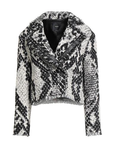Pinko Snake-effect Jacquard Cropped Jacket In Black