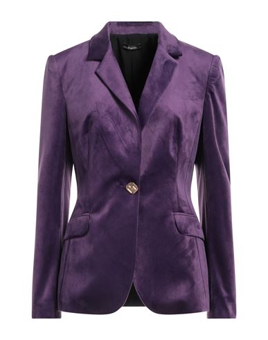 Hanita Woman Blazer Purple Size 8 Polyester, Elastane