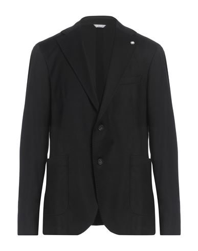 Manuel Ritz Man Blazer Black Size 46 Wool, Elastane In Black