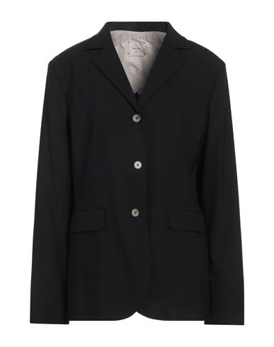 ALYSI ALYSI WOMAN BLAZER BLACK SIZE 10 VIRGIN WOOL, ELASTANE 