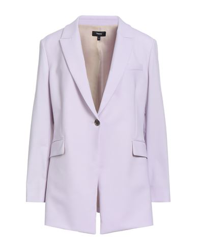 Theory Woman Blazer Lilac Size 14 Wool, Elastane In Purple