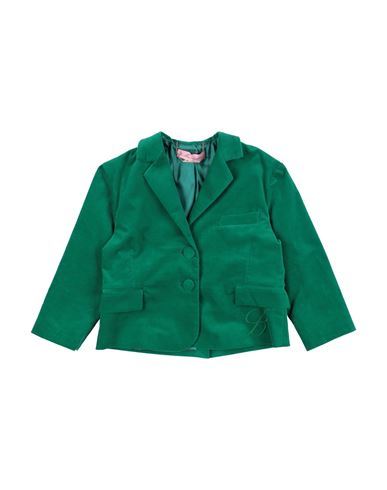 Miss Blumarine Toddler Girl Blazer Green Size 6 Cotton, Elastane In Multi