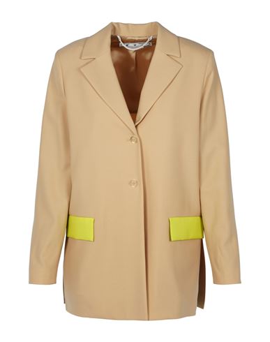 Shop Off-white Active Light Wool Blend Tomboy Jacket Woman Blazer Beige Size 8 Polyester, Virgin Wool, Ly