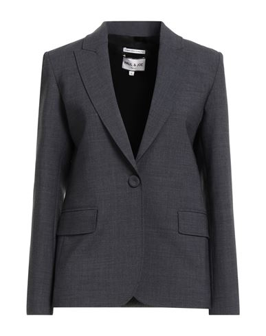 Paul & Joe Woman Blazer Charcoal Size 12 Virgin Wool, Mohair Wool