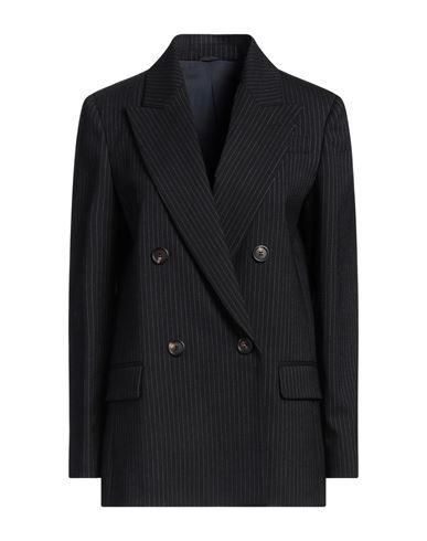 Brunello Cucinelli Woman Blazer Black Size 4 Virgin Wool, Elastane, Cotton In Black