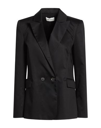 Meimeij Woman Blazer Black Size 4 Cotton, Elastane, Acetate
