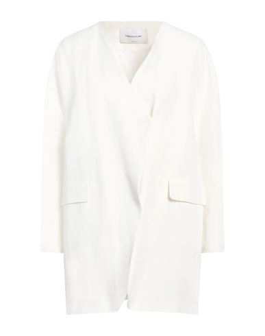 FABIANA FILIPPI FABIANA FILIPPI WOMAN BLAZER WHITE SIZE 10 VISCOSE, LINEN 