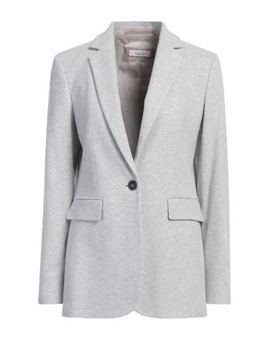 Shop Peserico Woman Blazer Light Grey Size 6 Cotton, Virgin Wool