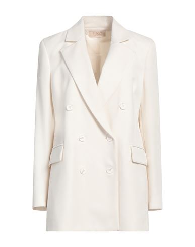 Kaos Jeans Woman Blazer Cream Size 8 Polyester, Viscose, Elastane In White