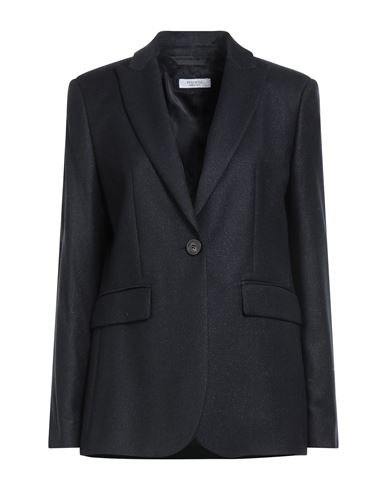 Peserico Woman Blazer Midnight Blue Size 8 Virgin Wool, Polyamide, Metallic Fiber In Blue