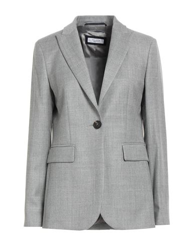 Peserico Woman Blazer Grey Size 6 Virgin Wool, Polyamide, Metallic Fiber In Gray