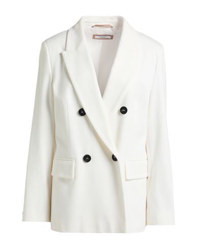 Shop Peserico Woman Blazer White Size 8 Cotton, Virgin Wool