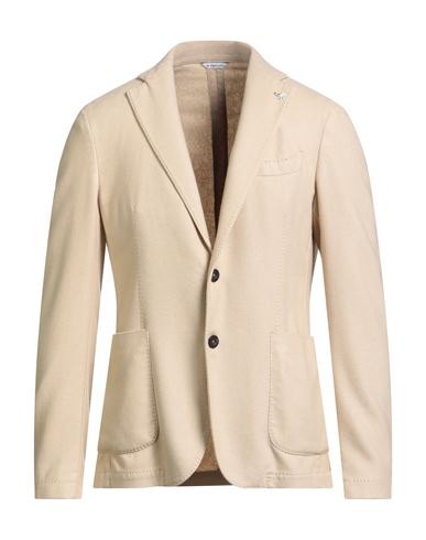 Manuel Ritz Man Blazer Beige Size 40 Virgin Wool, Polyester In Multi