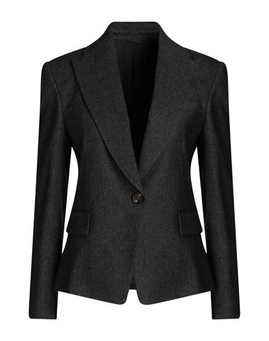 Brunello Cucinelli Woman Blazer Lead Size 10 Virgin Wool, Viscose, Polyester, Polyamide, Elastane In Grey