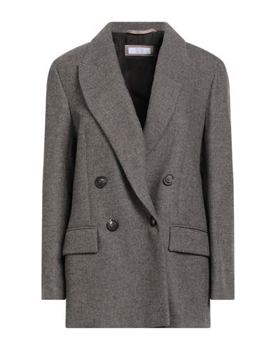Peserico Easy Woman Blazer Grey Size 6 Wool, Polyester, Viscose, Polyamide, Elastane In Gray