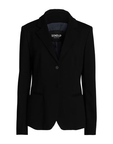 DONDUP DONDUP WOMAN BLAZER BLACK SIZE 2 VISCOSE, POLYAMIDE, ELASTANE 