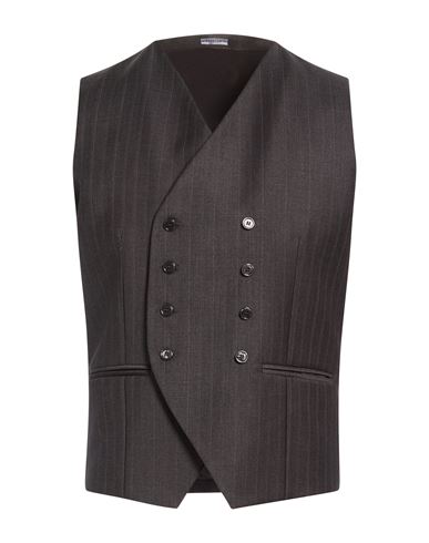 Grey Daniele Alessandrini Man Tailored Vest Grey Size 38 Polyester, Viscose In Brown