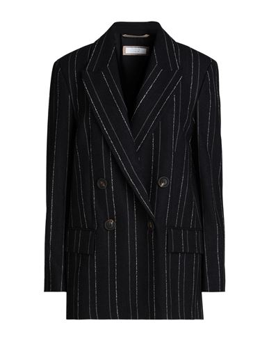 Peserico Easy Woman Blazer Navy Size 6 Virgin Wool, Elastane In Navy Blue