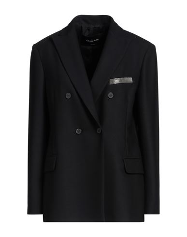 FABIANA FILIPPI FABIANA FILIPPI WOMAN BLAZER BLACK SIZE 6 POLYESTER, VIRGIN WOOL, ELASTANE 