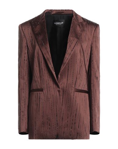 Dondup Woman Blazer Chocolate Brown Size 4 Polyester, Elastane In Brown