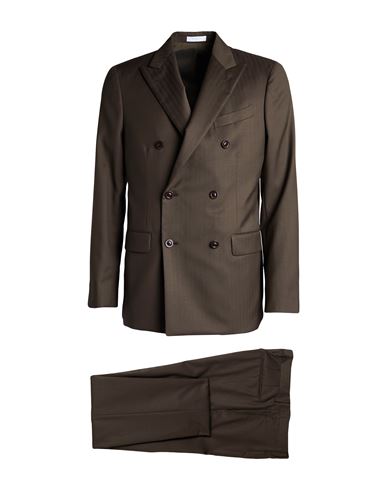 Boglioli Man Suit Military Green Size 40 Virgin Wool In Green