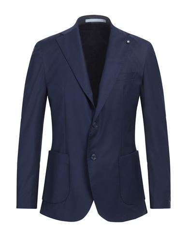 HERMAN & SONS HERMAN & SONS MAN BLAZER NAVY SIZE 42 POLYESTER, VISCOSE, ELASTANE 