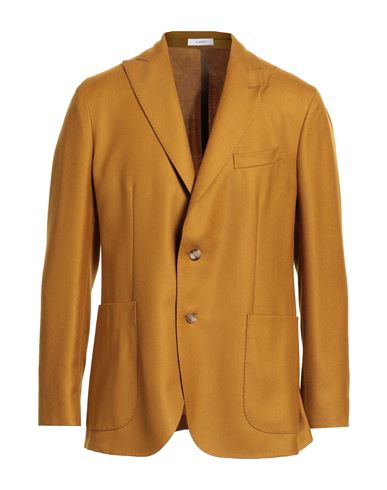 Boglioli Man Blazer Mustard Size 42 Virgin Wool In Brown