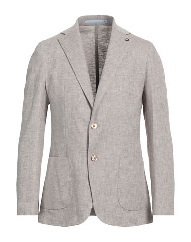 Herman & Sons Man Blazer Grey Size 42 Linen, Cotton In Grey