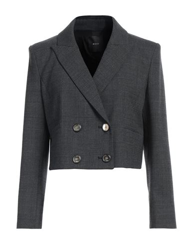 Pinko Woman Blazer Charcoal Size 10 Polyester, Wool, Elastane In Grey