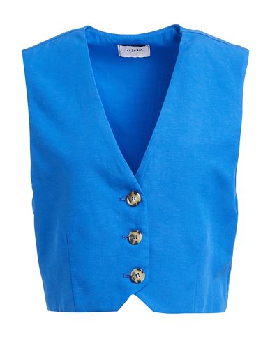 Dixie Woman Tailored Vest Bright Blue Size M Viscose, Linen