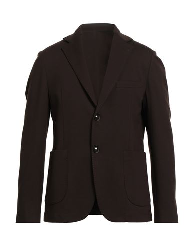 Outfit Out/fit Man Blazer Dark Brown Size 40 Viscose, Polyamide, Elastane In Black