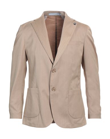Herman & Sons Man Blazer Beige Size 46 Polyester, Viscose, Elastane In Beige