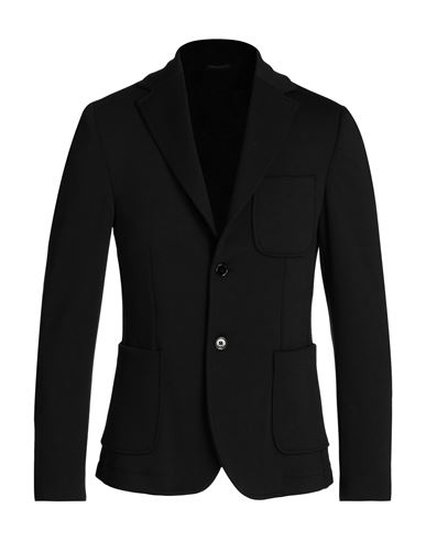 Grey Daniele Alessandrini Man Blazer Black Size 42 Polyester, Viscose, Elastane In Black