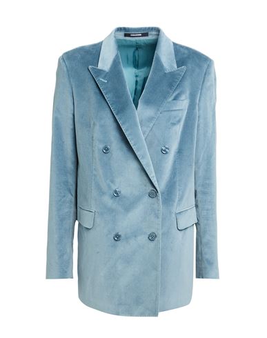 Tagliatore 02-05 Woman Blazer Pastel Blue Size 6 Cotton, Elastane In Blue