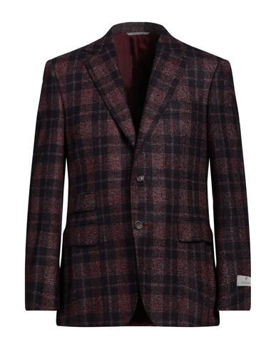 Canali Man Blazer Burgundy Size 40 Alpaca Wool, Wool, Polyamide In Red