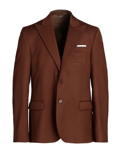 GREY DANIELE ALESSANDRINI GREY DANIELE ALESSANDRINI MAN BLAZER BROWN SIZE 42 POLYESTER, VISCOSE, ELASTANE 