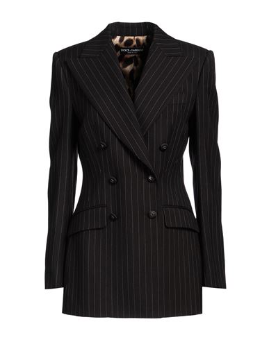 Dolce & Gabbana Woman Blazer Dark Brown Size 6 Virgin Wool In Brown
