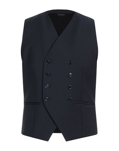 GREY DANIELE ALESSANDRINI GREY DANIELE ALESSANDRINI MAN TAILORED VEST MIDNIGHT BLUE SIZE 40 WOOL, POLYESTER, ELASTANE 