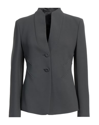 EMPORIO ARMANI EMPORIO ARMANI WOMAN BLAZER GREY SIZE 4 VISCOSE, ACETATE, ELASTANE, POLYESTER 