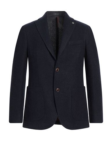 Angelo Nardelli Man Blazer Midnight Blue Size 40 Virgin Wool, Acrylic, Polyester, Polyamide In Blue