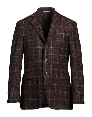 Canali Man Blazer Burgundy Size 40 Wool, Polyamide In Brown